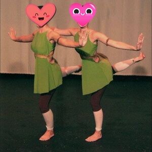 WOLFF FORDING made in USA ballet acro tap costume medium olive green gold brown